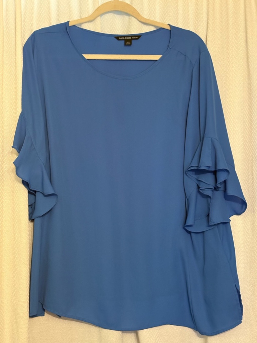 Zac & Rachel Blue Ruffle Sleeve Blouse